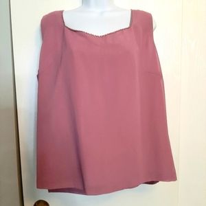 Sleeveless Blouse, sz 20, beaded at neckline